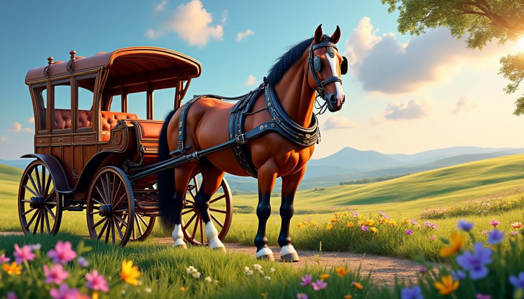 découvrez la calèche à 2 roues pour chevaux, un moyen de transport à la fois élégant et durable. idéale pour des balades pittoresques, ce transport innovant allie tradition et respect de l'environnement, vous permettant de profiter de la nature tout en soutenant une mobilité responsable.